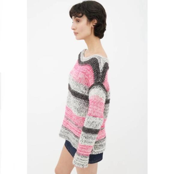 Etoile Isabel Marant Pit Striped Bateau Sweater in Fuchsia size 38 S SW - Picture 2 of 8